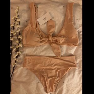 Zaful light pink tie front bikini new w tags, sz 8